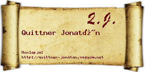 Quittner Jonatán névjegykártya